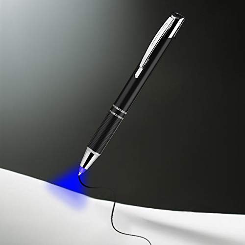 Penyeah Pen with Light, Flashlight LED Lighted Tip Pens for Writing in The Dark 2pack, Cool Retirement Gifts for Mom Dad Coworker Teacher Nurses -Extra Batteries/Refills Included - White+Blue