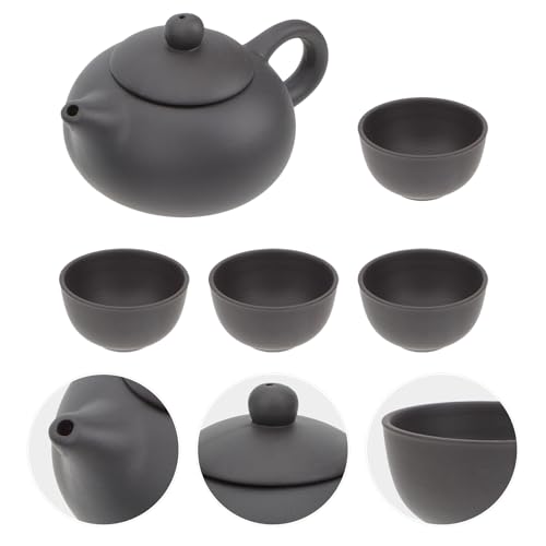 Set de té de cerámica artesanal y tetera de arcilla estilo Kung Fu 8