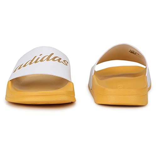 Image of adidas Women ADILETTE SHOWER Synthetic Swim Slide FTWWHT /GOLDMT /BOGOLD | LUT50