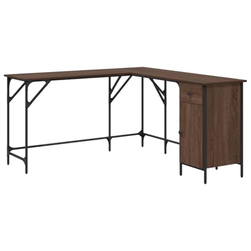 Bureau d'angle 141x141 cm anti-vibration avec rangement pour petits espaces - 2