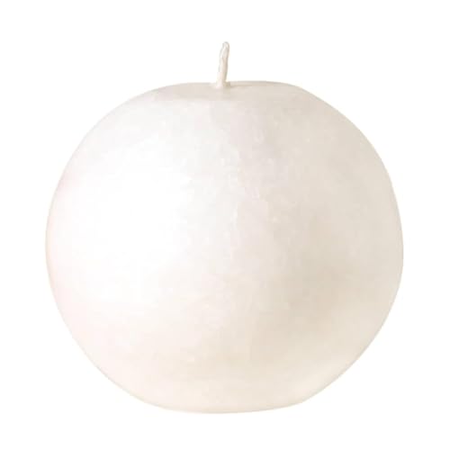 Vela esférica de estearina, diámetro de 80 mm, color: blanco
