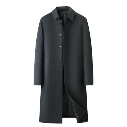 Gabardina larga hombre sin arrugas abrigo otoño chaquetón elegante sobre rodilla