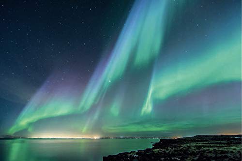 Scenolia Tableau sur Toile Aurore BORÉALE 60 x 40 cm | déco Murale 100% Fabrication française