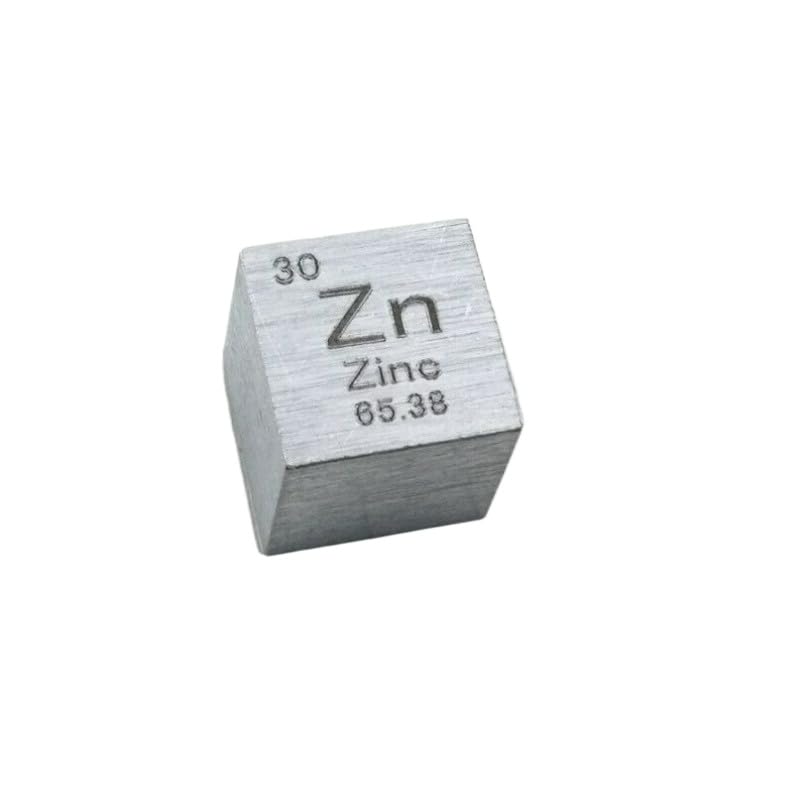 1-Piece New Periodic Table Cube 10mm Zn 99.995 Zinc Cubic Meters