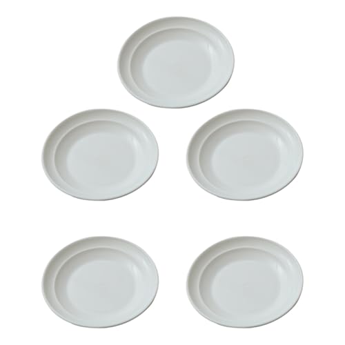 Hohopeti Plato para Microondas 5 Piezas Grande Blanco de Plástico Pp Resistente al Calor, Bandeja Multifuncional para Cocinar y Calentar Alimentos en Hogar y Cocina