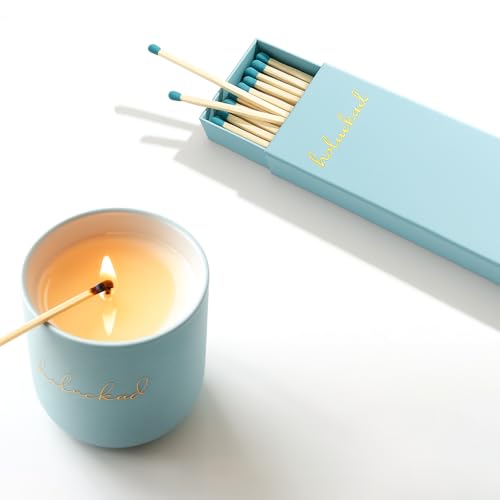 Holuckad Luxury Silent Rosewood Candle – Light Blue 6oz