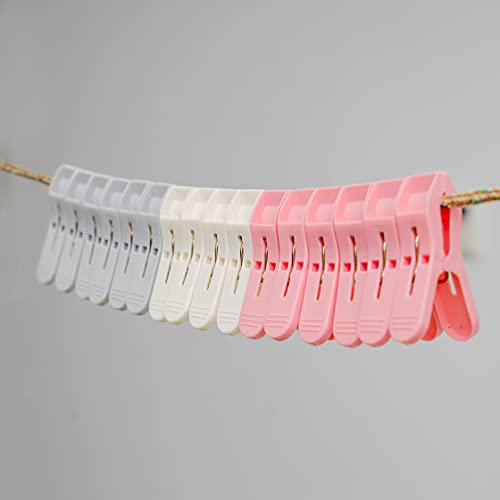Delcasa 16 Pcs Cloth Clip Plastic And Iron Dc2006 Laundry Clothes Pins Clips With Springs 3 Colors Clothes Drying Line Pegs For Kitchen Outdoor Trip Air-Drying Clothing Pin Set