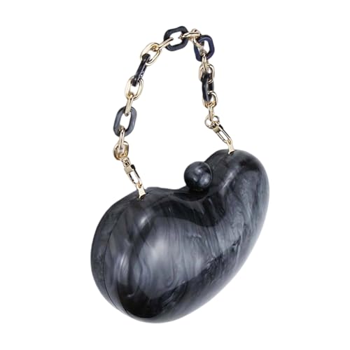 Sac à main en acrylique avec chaîne Morain une minaudière noire d'une finition haut de gamme
