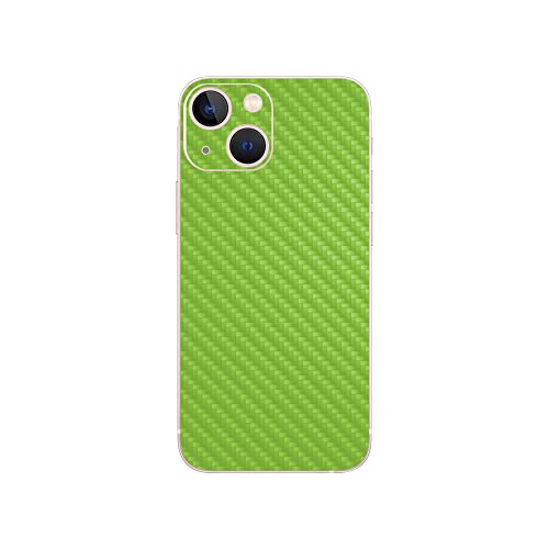 Image of MightySkins Carbon Fiber Skin Compatible with Apple iPhone 13 - Solid Lime Green | Protective, Durable Textured Carbon Fiber Finish | Easy to Apply | Made in The USA
