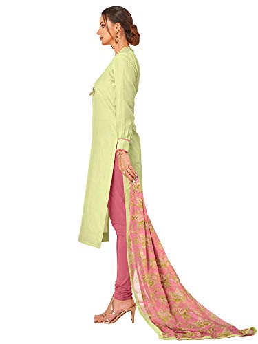 Image of AKHILAM Women's Chanderi Cotton Embroidered Unstitched Salwar Suit Material(Red 32DMK80 Parent)