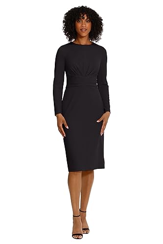 Image of Maggy London Women's Dresses Wide Waistband and Tuck Details Office Career Workwear Event Occasion Guest of
