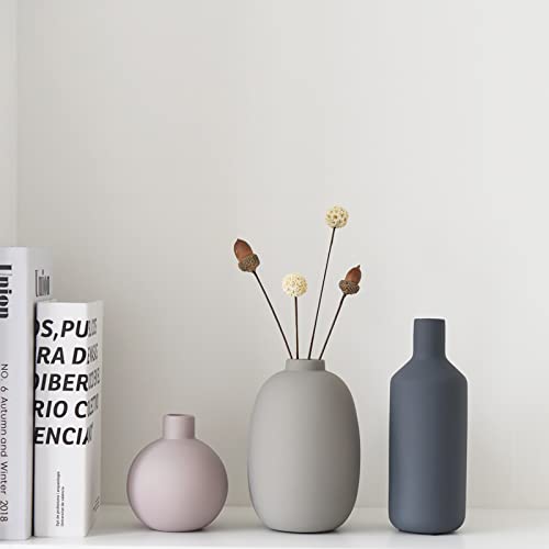 Smiletag Ceramic Vase For Decor, Modern Farmhouse Decor Vase Set Of 3, Neutral Small Vases For Table Decor, Living Room Decor Vases, Shelf Vases For Decor, Bookshelf Decor Vase And Entryway Decor Vase #TOP4