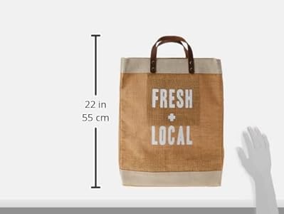 Santa Barbara Design Studio Mini Bolsa De Yute – Bolsa De Mano De Arpillera Natural Con Forro Impermeable Y Asas De Cuero, 12.5 X 9.5 Pulgadas, Rodillas De Abejas