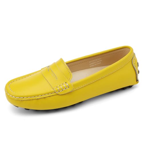 Artisure Women's Classic Comfort Leather Penny Loafers Casual Slip-Ons Lightweight Walking Flats Driving Mocs Boat Shoes2