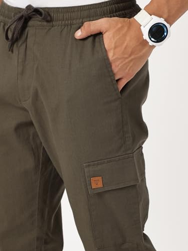 Image of Thomas Scott Men's | Solid | Light Weight | Breathable Fabric | 6 Pocket | Ankle Length | Mid Rise | Regular Fit | Linen | Elasticated with Drawstring | Chino Trouser | Pants