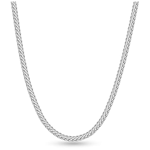Sterling Silver Chain for Men Silver Necklace Men 22 Inch Silver Chain for Men Mens Chain Necklace Chains for Men 2mm Franco Box Chain for Men Mens Silver Chain Necklace Chains for Mens Jewelry Cover