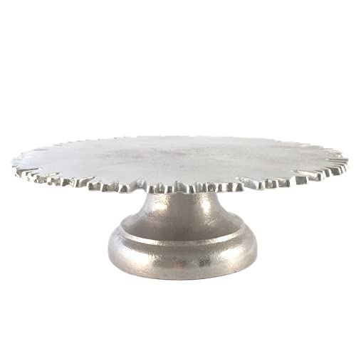 Up To 40% OFF Vintage Silver Pedestal Cake Stand, 10 in x 3 in, Durable and Elegant Metal Footed Dessert or Cupcake Serveware, Riser for Banquet Tables, Perfume or Candle Display Stand, Small Platter
