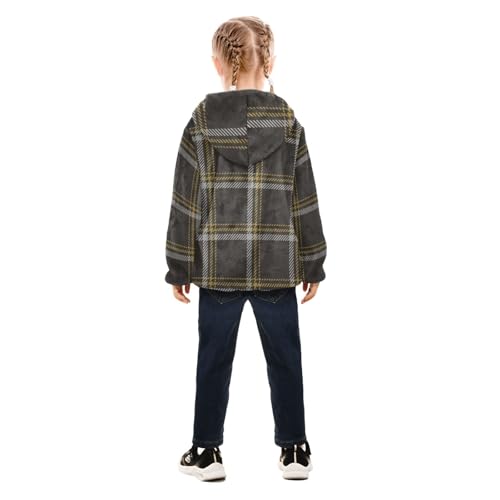 GuoChe Buffalo Plaid Tartan Check Scotland Brown Sherpa Jacket4