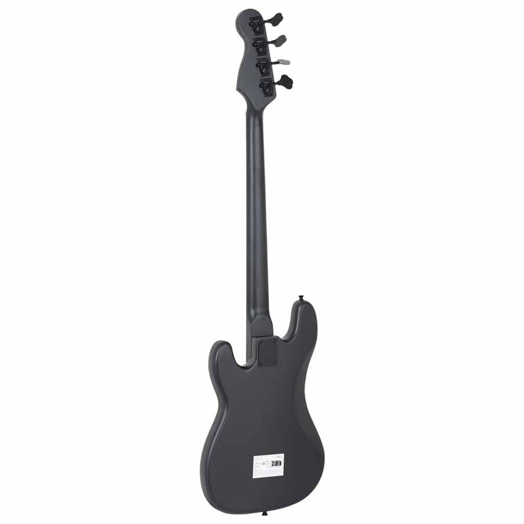 Bas elektryczny dla początkujących, czarny 4/4 46 cala z torbą, gitara basowa z litego drewna, stroik, kostka, kabel audio, pasek do noszenia do lekcji, ćwiczeń, studia, zespołu i występów