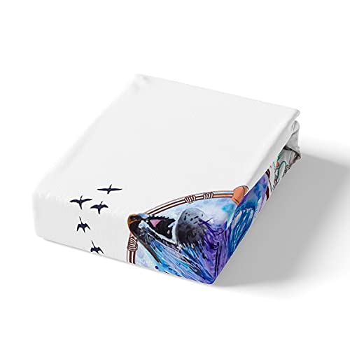 Erosebridal 3D Wolf Bedding Set Twin Size Dreamcatcher Decor Duvet Cover Kids Teen Boys Animal Series Bedspread Cover Feather Pattern Decor Quilt Cover For Adult Women Wolf Printed Decor Duvet Cover #TOP3