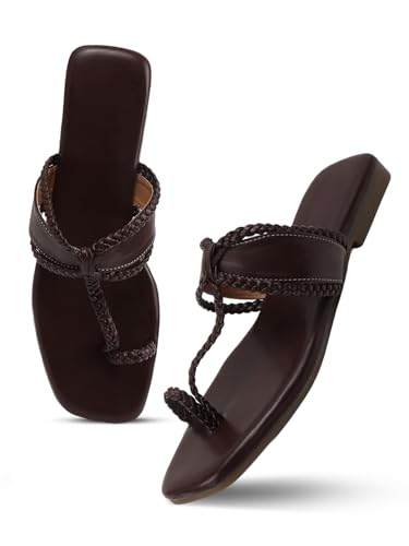 Image of SilverArrow Women's Glintique Fashion Sandals|Braid Strap Style Open Back Flats |Casual Wear