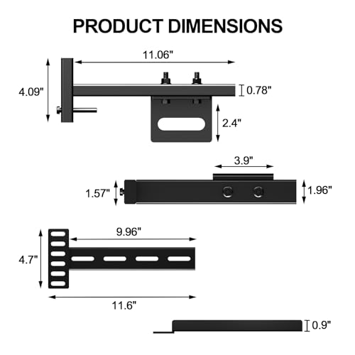 2 Pack Adjustable Headboard Brackets for Bed Base, Metal Headboard Brackets kit for Bed Frame, Black Footboard Extension Kit (Check Dimensions Before Order) by Sancunhui - Used condition - Image 3