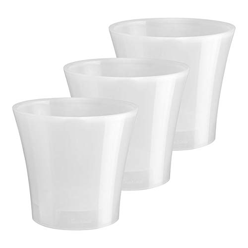 Santino 8.6 Inch ARTE Self Watering Planters (Set of 3) in Transparent Indoor Flower Pot for All House Plants, Flowers and Orchids