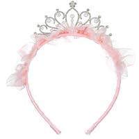 AOZUO Krone Geburtstag Mädchen, Diadem Prinzessinnen Tiara Kronen Stirnbänder Süße Tüll Schleifen Haarbänder Kristallkönigin Diademe für Geburtstag Weihnachten Kostüm Braut Hochzeit Halloween