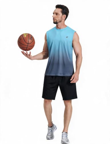 Image of EZRUN Men's Workout Sleeveless Shirts Quick Dry Muscle Swim Shirt Gym Fitness Running Beach Tank Tops
