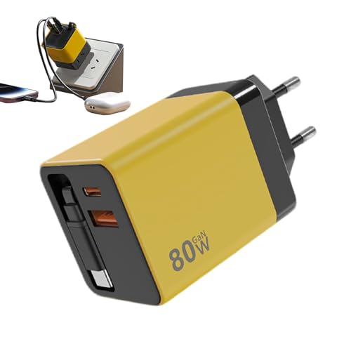 Cargador de pared sin enredar cables: bloque retráctil de 80W para oficina u hogar ordenados