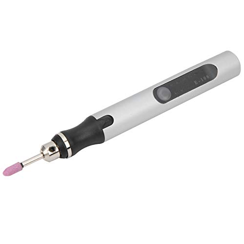 Electric Micro Engraver Pen 10W 18000 RPM Mini DIY Vibro Engraving Tool Kit for Metal Glass Plastic with Lithium Battery and TYPE C Charging Port (Silver)