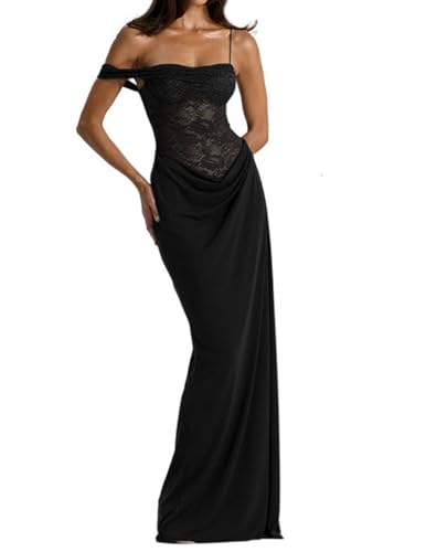 Black Lace-Panel Cocktail Dress