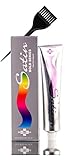 SATIN Hair Color, BOLD SERIES, Developlus Ultra Vivid Fashion Colors (with Sleek Applicator Brush) ALOE VERA BASE Low Ammonia Cream Haircolor Dye (5 Purple Violet - 3oz)