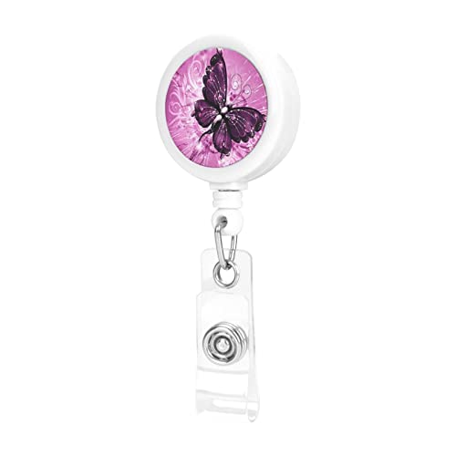Beautiful Butterfly Retractable Reels Badge Holder With Clip 360 Degree Rotating For Women Girls Name Id Tag Card Teacher Student Nursing Doctor Medical Office #TOP1