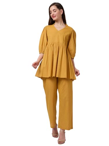 Image of Globus Women Co-Ord Set (GS573506 Yellow XS)