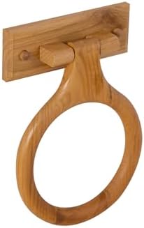Design House Dalton Towel Ring, Concealed Mounting Hardware, Standard Wall Mount, Easy Installation, Wood, Honey Oak, 4 in L x 1.42 in W x 2.36 in H, Item 561191