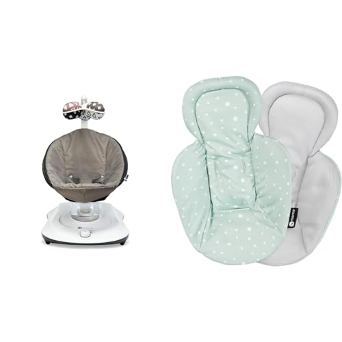 Image of 4moms RockaRoo Baby Rocker in Graphite with Cool Mesh Infant Insert, Machine Washable