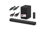 LG US40 Soundbar 300W for TV with Stereo Sound 2.1 channel, Wireless Subwoofer with HDMI & Optical Lead Included as a bundle.