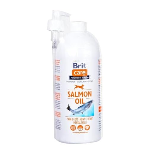 1 000 ml Brit Care laxolja 100 % för hundar Omega-3 pumpflaska