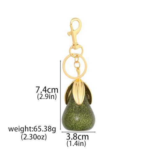 Image of Fruit Bag Charm Keychain - Gold Key Chain, Cute Purse Handbags Accessories - Beautiful Gift for Women
