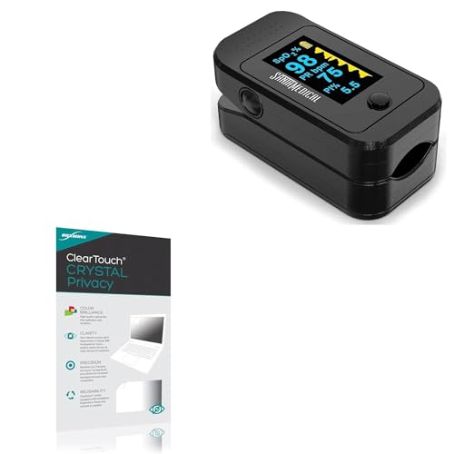 BoxWave Screen Protector Compatible with Santa Medical Dual Color OLED Pulse Oximeter - ClearTouch Crystal Privacy (2-Pack), Privacy Screen Protector Flexible Film Clear