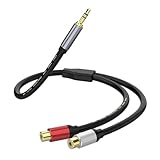 Dieses Stereo-Y-AUX-Splitter-Kabel ist kompatibel mit iPods, iPads, MP3-Playern, CD-Playern, Laptops, Tablets und jedem anderen digitalen Gerät mit einer 3,5-mm-Klinkenbuchse, Audiosysteme wie Verstärker oder Receiver mit Cinch-Buchse.