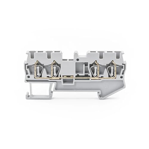 Bloques de terminales ST-2.5-QUATTRO y conectores de cable para riel DIN gris de 4 pines