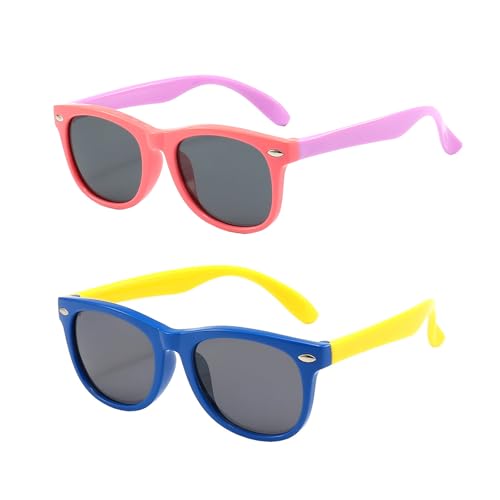 Image of FANNYGO 3 Pack Kids Sunglasses for Boys Girls Kid children's Polarized Sunglasses Age 3-10
