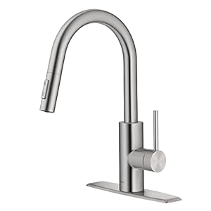 Kraus Oletto Spot Free Stainless Steel Dual Function Kitchen Faucets with Pull Down Sprayer, KPF-2620SFS