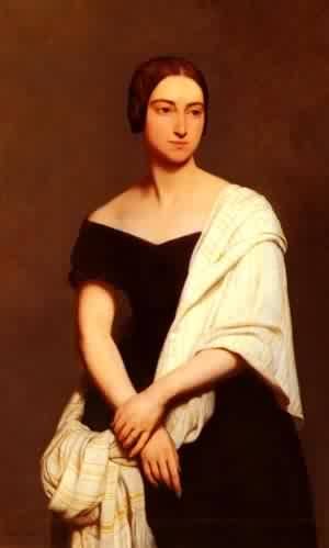 Peinture à l'huile de style musée Ary Schefer portrait d'époque sur toile