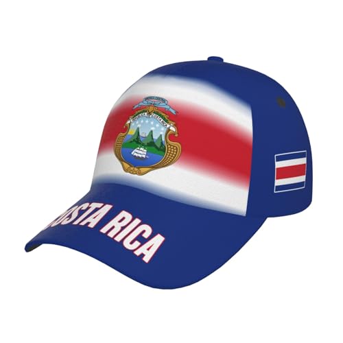 HACXZ Gorras de béisbol con Estampado 3D de la Bandera de Costa Rica en Degradado de Color para Adultos, Unisex, para Aficionados al fútbol, Color Negro.