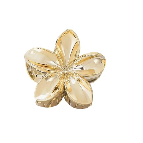 2pc 3.15inch Plated Gold/Silver Hawaiian Hair Claw For Women Girl Summer Beach Travel,Frangipani Hair Clip for Women Girl Accessories image 5