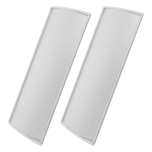 Porte-plaque nominative haut de gamme en aluminium argenté support incurvé design 24,5x11,5cm