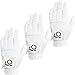 FINGER TEN Mens Golf Glove Rain Grip Value 3 Pack, Black White Left Hand Fit Right Handed Golfer, All Weather Durable Grip Size Small Medium Large XL (White, X-Large)